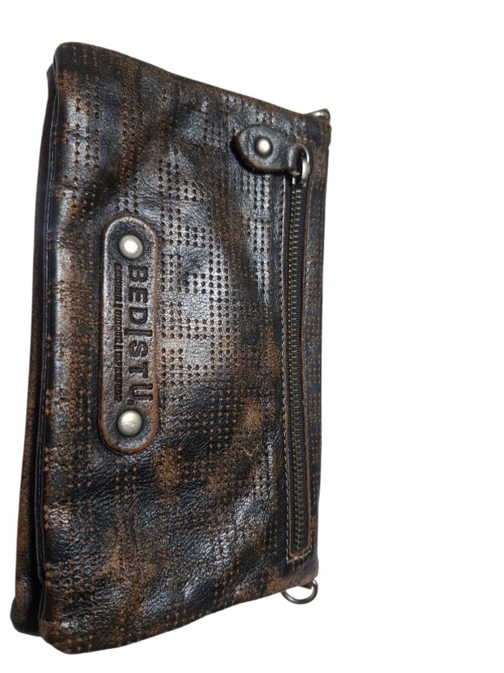 Bed Stu Bayshore Rustic Crossbody Clutch. Missing both straps.